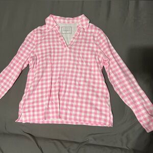 Charter Club Pink and White Gingham Checkered Shirt, Supima material, Medium
